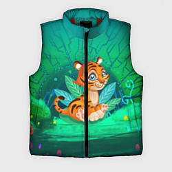 Мужской жилет Тигр в большой кувшинке, цвет: 3D-красный