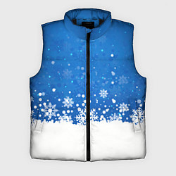 Мужской жилет Снежинки - С Новым Годом, цвет: 3D-черный
