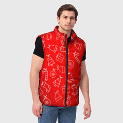 Мужской жилет Happy New Year - Новогодний узор, цвет: 3D-черный — фото 2