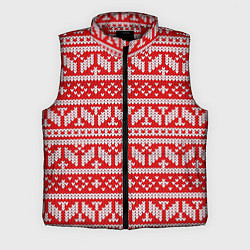 Мужской жилет Узор связанный крючком, цвет: 3D-красный