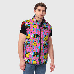Мужской жилет Психоделика Инь-Янь, цвет: 3D-красный — фото 2