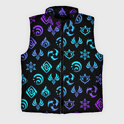 Мужской жилет NEON SYMBOL HERO GENSHIN IMPACT, цвет: 3D-черный