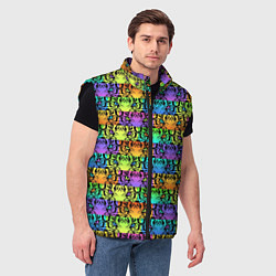 Мужской жилет Радужные Тигровые Глаза, цвет: 3D-черный — фото 2
