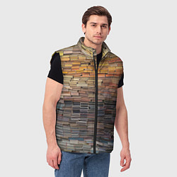 Мужской жилет Книжные кирпичики знаний, цвет: 3D-черный — фото 2
