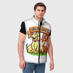 Мужской жилет Пёс да Лис, цвет: 3D-черный — фото 2