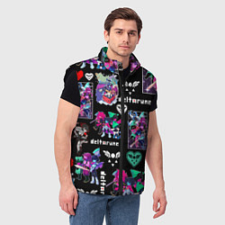 Мужской жилет DELTARUNE PATTERN ART ГЕРОИ ДЕЛЬТАРУН, цвет: 3D-черный — фото 2