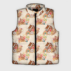 Мужской жилет Пряничный домик Новогодний