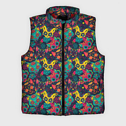 Мужской жилет Кошки в Цветах