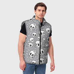 Мужской жилет Skulls & bones, цвет: 3D-светло-серый — фото 2