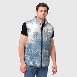 Мужской жилет Коллекция Зимняя сказка Снежинки Sn-1-sh, цвет: 3D-черный — фото 2