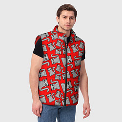 Мужской жилет Сворливый Кот, цвет: 3D-красный — фото 2