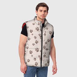 Мужской жилет Бежевый паттерн лапки, цвет: 3D-красный — фото 2