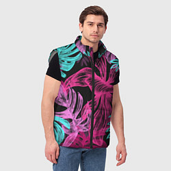 Мужской жилет Папоротниковый неон, цвет: 3D-светло-серый — фото 2