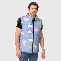 Мужской жилет Единоржки и облака, цвет: 3D-красный — фото 2