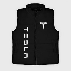 Мужской жилет Tesla Тесла логотип и надпись, цвет: 3D-черный
