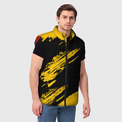 Мужской жилет BLACK AND YELLOW GRUNGE ГРАНЖ, цвет: 3D-красный — фото 2
