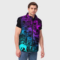 Мужской жилет AHEGAO NEON GIRL НЕОНОВЫЙ АХЕГАО, цвет: 3D-черный — фото 2