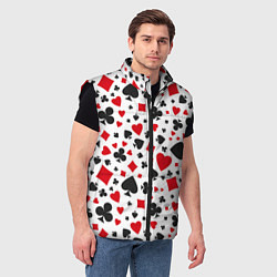 Мужской жилет Картёжные Масти, цвет: 3D-черный — фото 2