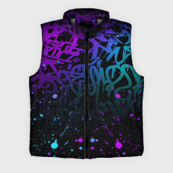Мужской жилет НЕОНОВОЕ ГРАФФИТИ НЕОНОВЫЕ БРЫЗГИ, цвет: 3D-светло-серый