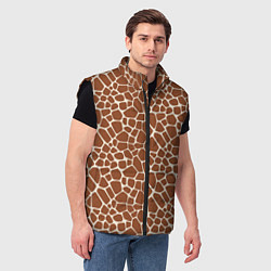 Мужской жилет Шкура Жирафа - Giraffe, цвет: 3D-черный — фото 2