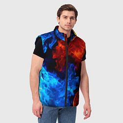 Мужской жилет Огонь - Вода Инь - Янь, цвет: 3D-черный — фото 2