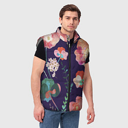 Мужской жилет Цветы Красные, цвет: 3D-светло-серый — фото 2