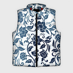 Мужской жилет Гжелевые цветы, цвет: 3D-красный