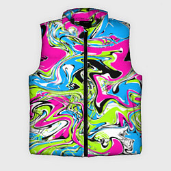 Мужской жилет Абстрактные мраморные разводы в ярких цветах Поп а, цвет: 3D-черный