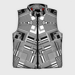 Мужской жилет Черно белый современный геометрический узор Симмет