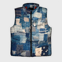 Мужской жилет Patchwork Jeans Осень Зима 2023, цвет: 3D-красный