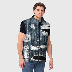 Мужской жилет Джинсовое рваньё Fashion trend, цвет: 3D-черный — фото 2