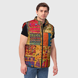 Мужской жилет Пэчворк Лоскутное одеяло Patchwork Quilt, цвет: 3D-красный — фото 2