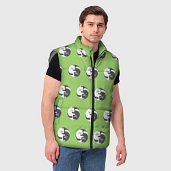 Мужской жилет Орнамент котики инь янь, цвет: 3D-светло-серый — фото 2