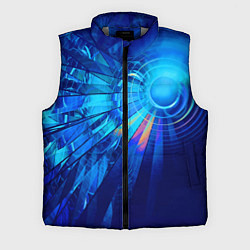 Мужской жилет Неоновый фрактальный хвост кометы Абстракция Neon, цвет: 3D-светло-серый