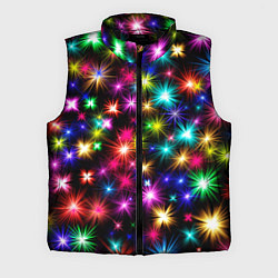 Мужской жилет ЦВЕТНЫЕ ЗВЕЗДЫ COLORED STARS, цвет: 3D-черный