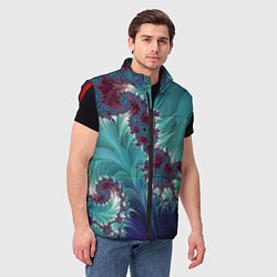Мужской жилет Фрактальный растительный паттерн Fractal Plant Pat, цвет: 3D-красный — фото 2