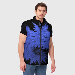 Мужской жилет Абстрактный морозный узор Abstract frost pattern, цвет: 3D-черный — фото 2