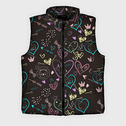 Мужской жилет Паттерн милые животные и сердечки