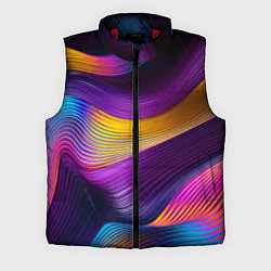 Мужской жилет Абстрактная волновая композиция Неоновые полосы Ab