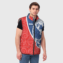 Мужской жилет ГЕРБ РОССИИ С УЗОРАМИ, цвет: 3D-светло-серый — фото 2