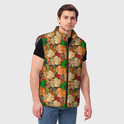 Мужской жилет Бутоны и листья, цвет: 3D-светло-серый — фото 2