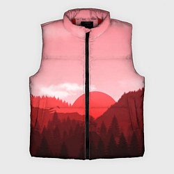Мужской жилет Закат в горах в розовых тонах