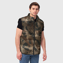 Мужской жилет Камуфляж с потёртостями - Буря в пустыне, цвет: 3D-черный — фото 2