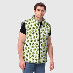 Мужской жилет Смешное авокадо на белом фоне, цвет: 3D-светло-серый — фото 2
