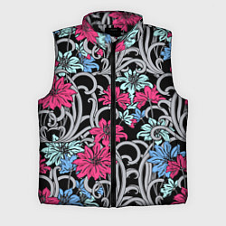 Мужской жилет Цветочный летний паттерн Fashion trend, цвет: 3D-черный