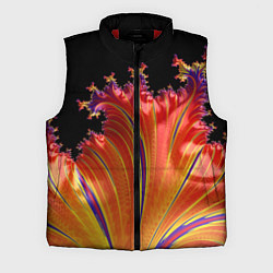 Мужской жилет Фрактал перо жар-птицы Абстракция, цвет: 3D-красный