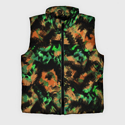 Мужской жилет Зелено-оранжевый осенний абстрактный узор