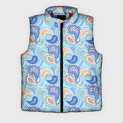 Мужской жилет Турецкий огурец Turkish cucumber blue pattern, цвет: 3D-красный