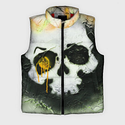 Мужской жилет Череп на поверхности в красках - Жёлтый, цвет: 3D-красный
