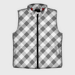 Мужской жилет Бело-серый клетчатый узор tartan